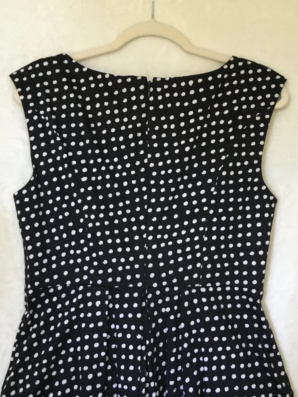 Jessica Simpson Retro B&W Polka Dot Sleeveless Fit & Flare Dress w/pockets Sz 12 - Picture 5 of 10